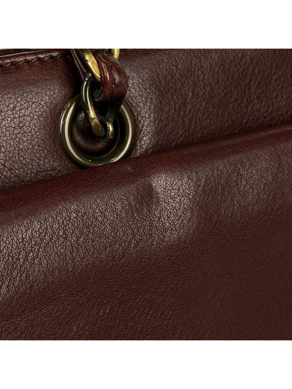 Chanel CC Logo Chain Handbag Tote Leather Brown - Picture 7 of 15